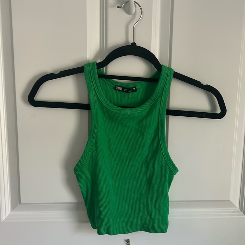 Zara Green Cropped Tank